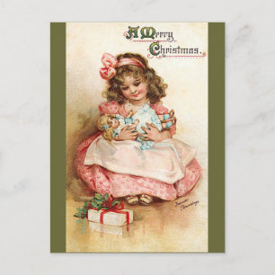 Cartão Postal De Festividades Frances Brundage - Rapariga com Boneca