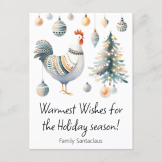 Cartão Postal De Festividades Frango de feriado