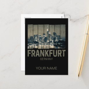 Cartão Postal De Festividades Frankfurt Alemanha Skyline Retro Vintage Souvenir
