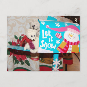 Cartão Postal De Festividades Franscious e Lennart deixaram-no nevar caixa
