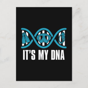 Cartão Postal De Festividades Freedive. É o meu DNA Freediving Apnoe Spearfish