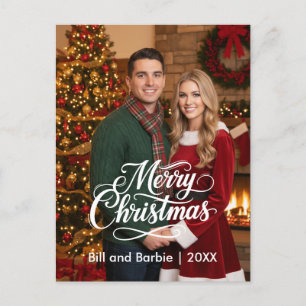 Cartão Postal De Festividades Frente de Fotografias de Casais de Feliz Natal