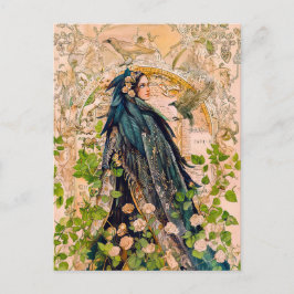 Cartão Postal De Festividades Freyja Deusa em Falcon Cloaka