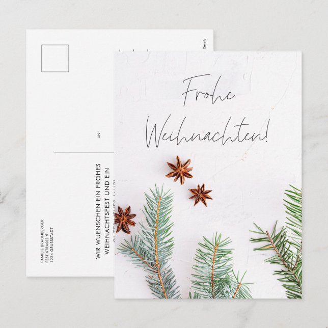 Cartão Postal De Festividades Frohe Weihnachten Moderne Weihnachtsgrusskarte (Frente/Verso)