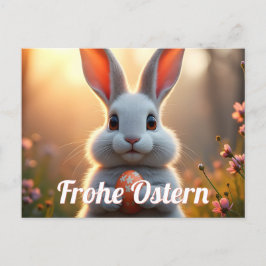 Cartão Postal De Festividades Fröhlicher Osterhase im Zauber des Frühlings