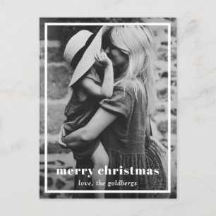Cartão Postal De Festividades Fronteira Elegante Foto Natal Moderno