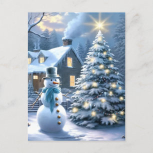 Cartão Postal De Festividades Frosty e seu Natal mágico