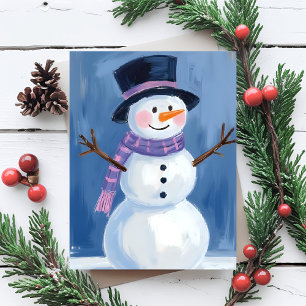 Cartão Postal De Festividades Frosty the Snowman Christmas Winter
