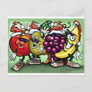 Cartão Postal De Festividades Fruta de Natal