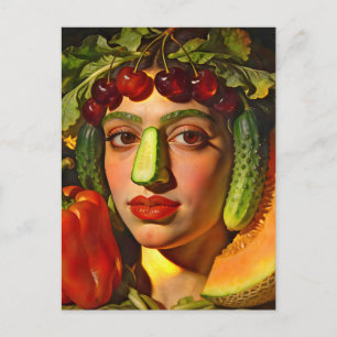Cartão Postal De Festividades Frutas da Expressão – Um Retrato Surreal
