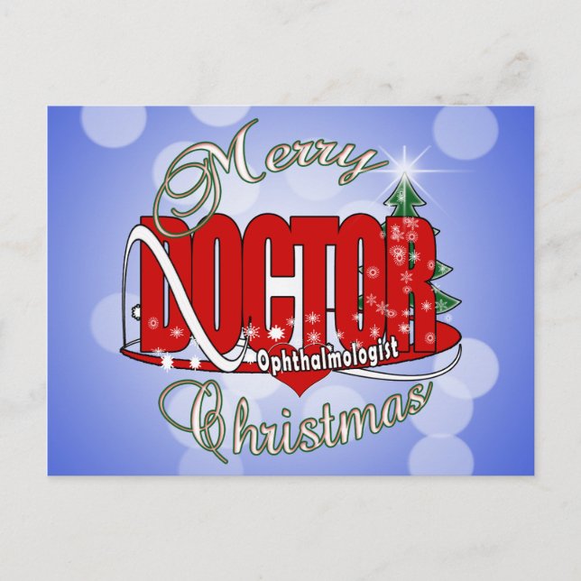 Cartão Postal De Festividades Ftalmologista DO NATAL MÉDICO (Frente)