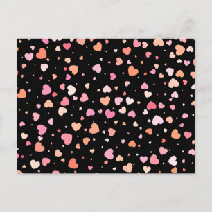 Cartão Postal De Festividades Fundo do Namorados de Padrão com Coração 2023