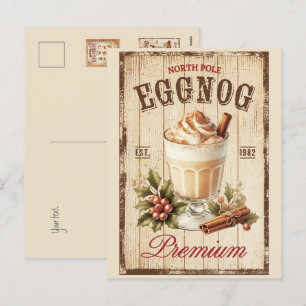 Cartão Postal De Festividades Fundo Russo do Polo Norte Eggnog Madeira