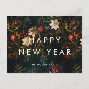 Cartão Postal De Festividades Fundo Vintage Escuro Minimalista Feliz Ano Novo
