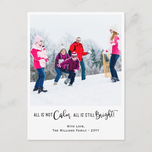 Cartão Postal De Festividades Funny All is Not Calm Holiday Photo Postcard (Frente)