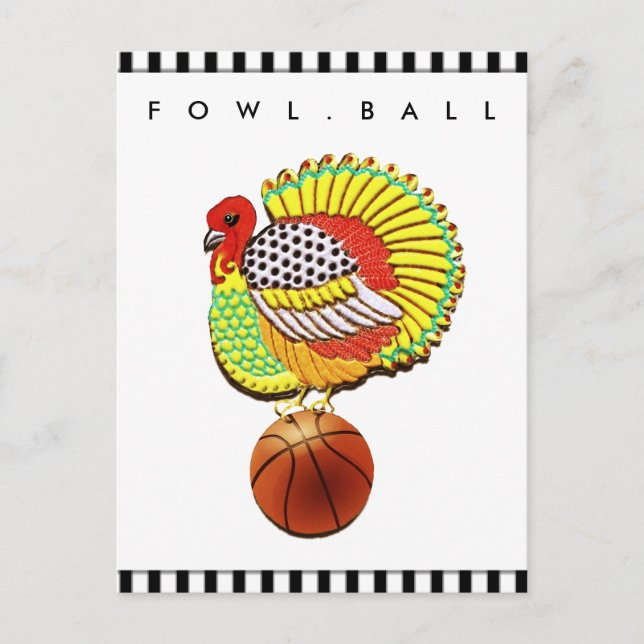 Cartão Postal De Festividades Funny Basketball Cards (Frente)