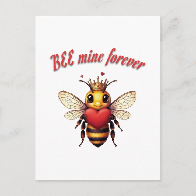 Cartão Postal De Festividades Funny Bee Pun Valentine  (Frente)