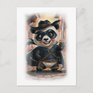 Cartão Postal De Festividades Funny Panda Movie Hero Character on a White