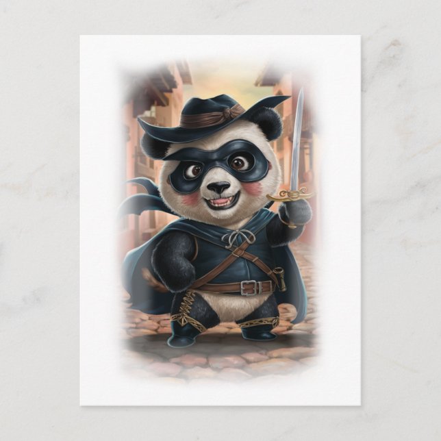 Cartão Postal De Festividades Funny Panda Movie Hero Character on a White (Frente)