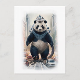 Cartão Postal De Festividades Funny Parody Panda Action Movie on a White
