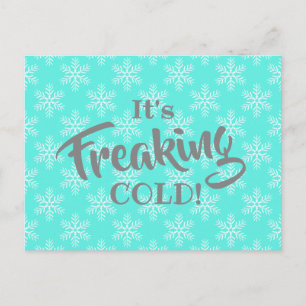 Cartão Postal De Festividades Funny Winter Freaking Cold Holiday