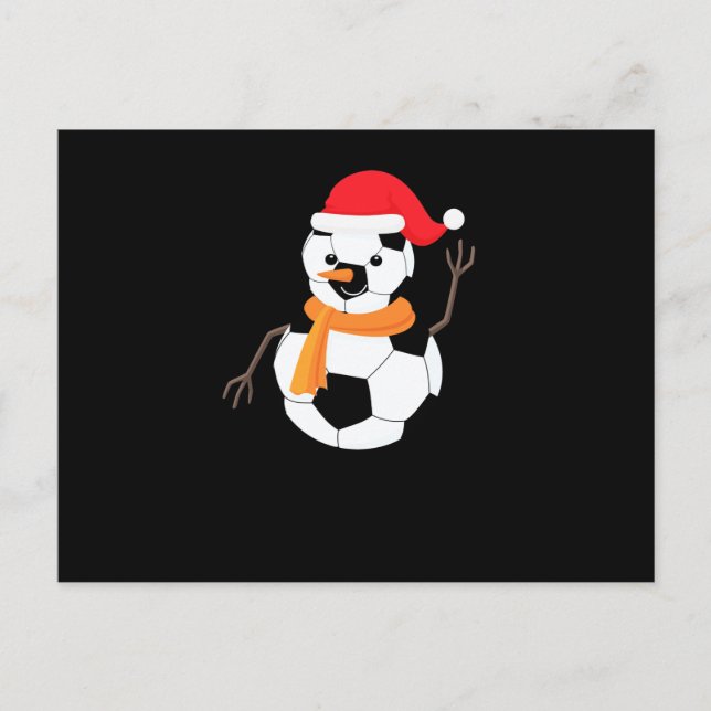 Cartão Postal De Festividades Futebol Snowman (Frente)