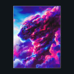 Cartão Postal De Festividades Futuristic Cosmic Neon Leopard<br><div class="desc">A powerful cosmic leopard emerging from vibrant clouds of neon pink,  electric blue,  and deep violet.</div>