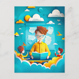 Cartão Postal De Festividades Futuro Sonho de Professora para Crianças