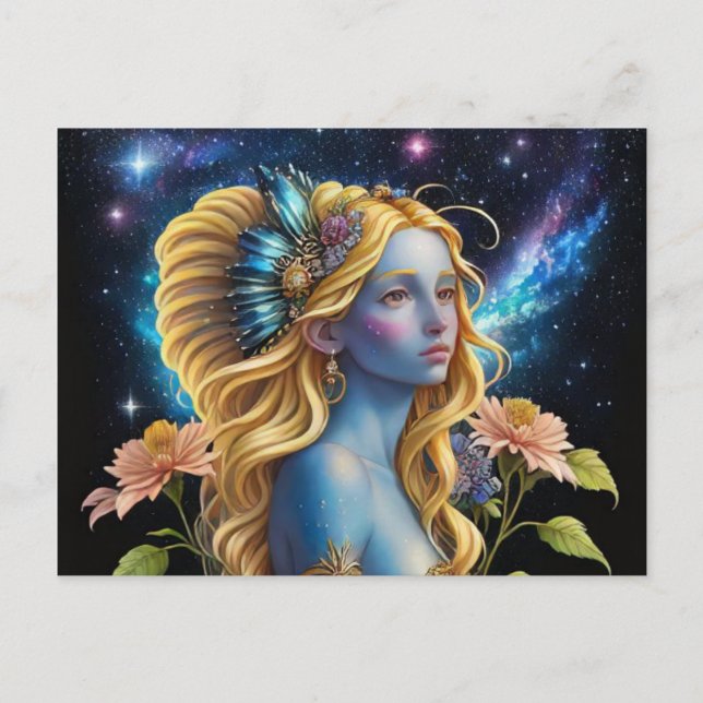 Cartão Postal De Festividades *~* Galáctica Women Fantasy Jewels AP58 Galaxy (Frente)