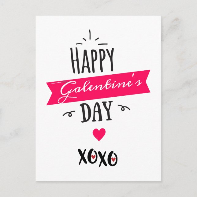 Cartão Postal De Festividades Galentine X ❤ X | Feliz Dia de Galentine (roc) (Frente)