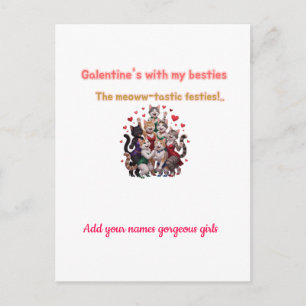 Cartão Postal De Festividades Galentines com meus melhores amigos