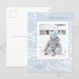 Cartão Postal De Festividades Galeria de Fotos de Férias de Ramos Nevados Azuis 