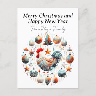 Cartão Postal De Festividades Galinha Festiva