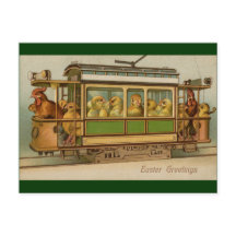 Galinhas na Páscoa de vinheta do carro de rolley