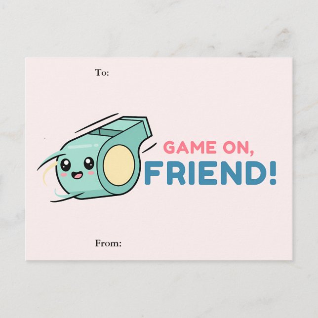 Cartão Postal De Festividades Game On Friend Valentine Card (Frente)