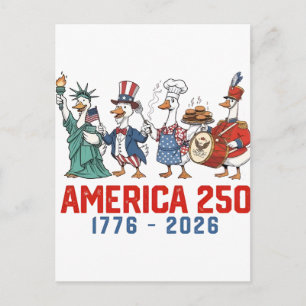 Cartão Postal De Festividades Ganso 4 De Julho América 250º 1776 2026 