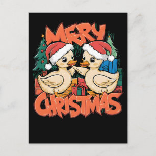 Cartão Postal De Festividades Ganso Festivo Natal – Presente de Piada de Férias