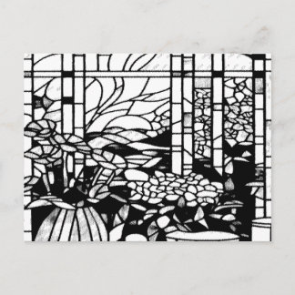 Cartão Postal De Festividades Garden Stained Glass