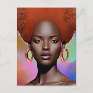 Cartão Postal De Festividades Garota Negra Magia Aniversário Sista Melanin Mulhe