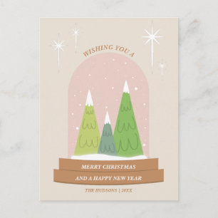 Cartão Postal De Festividades Garrafa de Neve Personalizada com Família para Car