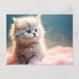 Cartão Postal De Festividades Gatinho fofo 