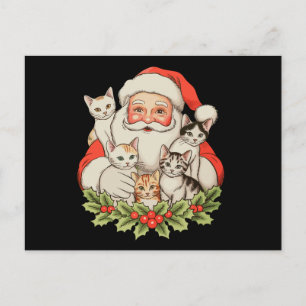Cartão Postal De Festividades Gatinhos do Papai Noel Natal Festa