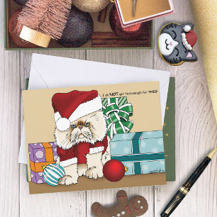 Cartão Postal De Festividades Gato de Natal Persa
