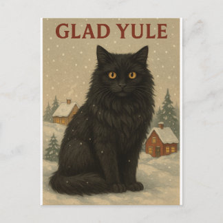 Cartão Postal De Festividades gato de Yule cartão de Yule