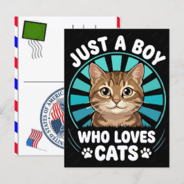 Cartão Postal De Festividades Gato Listrado Pata Felino EUA Dia da Independência