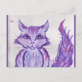 Cartão Postal De Festividades gato roxo