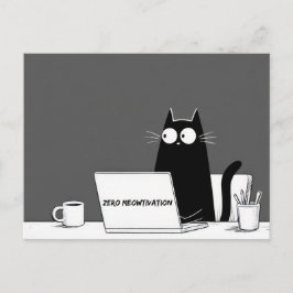 Cartão Postal De Festividades Gato Zero Motivação – Desenho Animado Divertido de