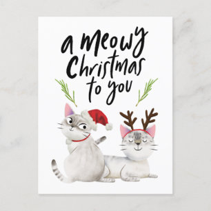 Cartão Postal De Festividades Gatos Bonitos Feliz Natal Para Você