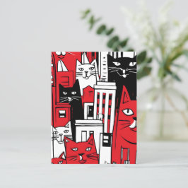 Cartão Postal De Festividades Gatos em Nova Iorque