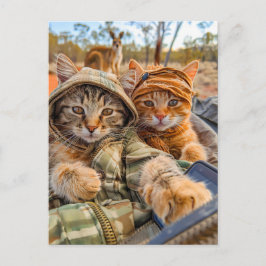 Cartão Postal De Festividades Gatos Explorando o Interior Australiano